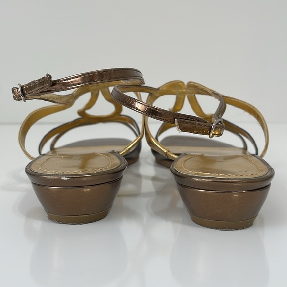 Nine West multi color metallic sandals. Size 8. Good used condition. Wedge heel. - Picture 5 of 11